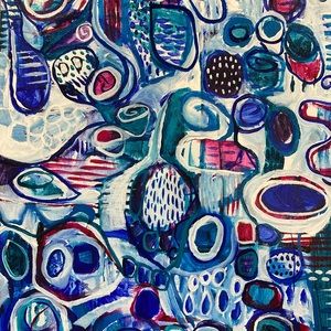 Hand painted abstract acrylic intuitive painting by Serena Oettinger